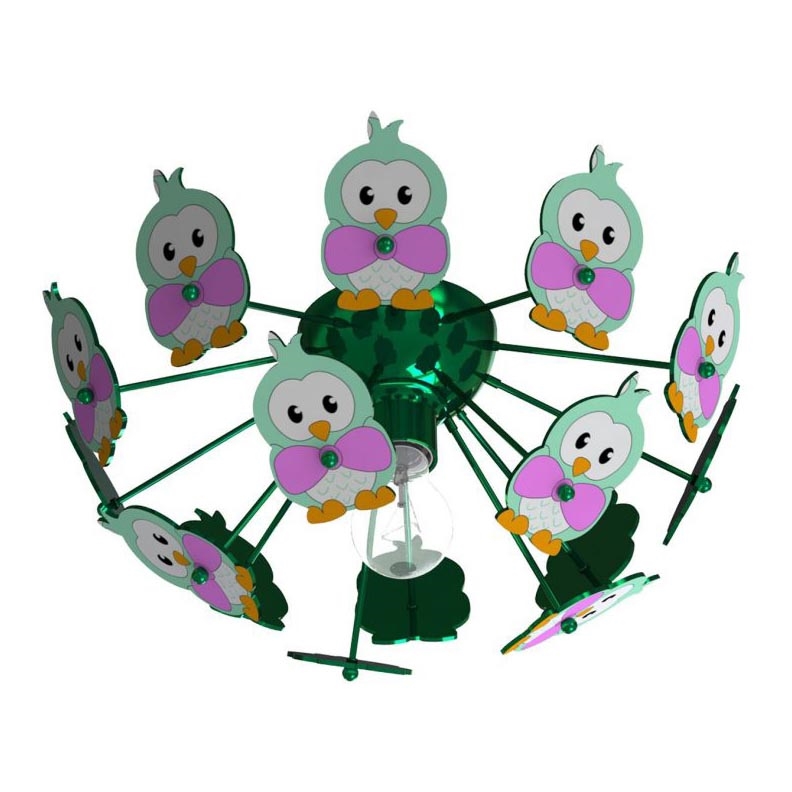 Eglo 95636 - Children's ceiling light VIKI 2 1xE27/60W/230V green