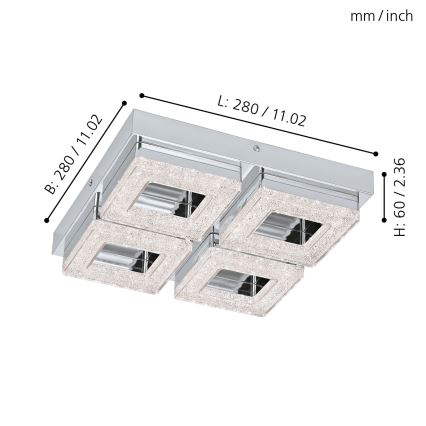 Eglo - LED Ceiling light 4xLED/4W/230V