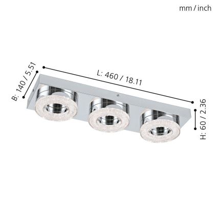 Eglo 95663 - FRADELO LED Ceiling Light 3xLED/4W/230V