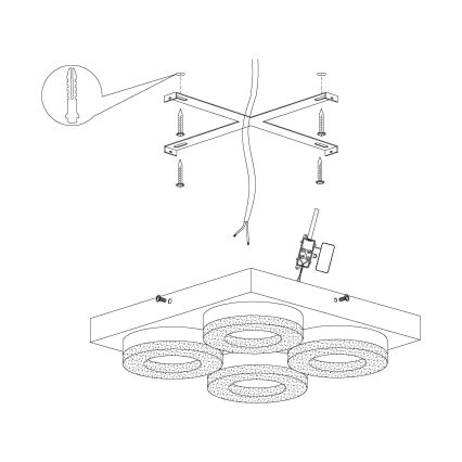 Eglo - LED Ceiling light 4xLED/4W/230V