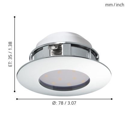 Eglo - LED recessed downlight LED/4,9W/230V