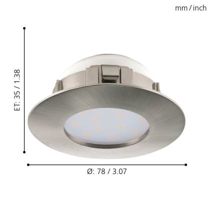 Eglo - LED recessed ceiling light LED/4,9W/230V