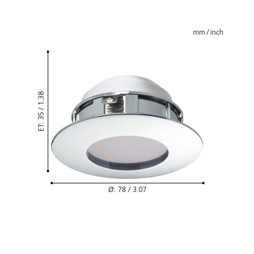 Eglo - Set of 3 PINEDA LED recessed downlights, 4.9W/230V