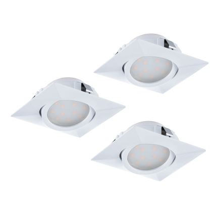 Eglo - Set of 3 PINEDA recessed LED downlights LED/4,9W/230V