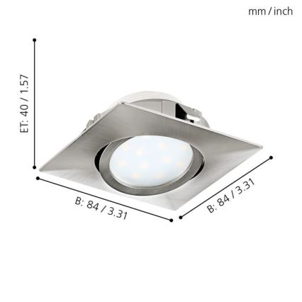 Eglo - Set of 3 LED recessed downlights PINEDA LED/4.9W/230V