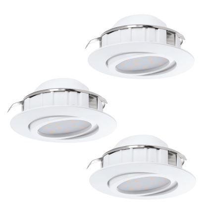 Eglo - 3-piece set of PINEDA LED recessed downlights, 4.9W/230V