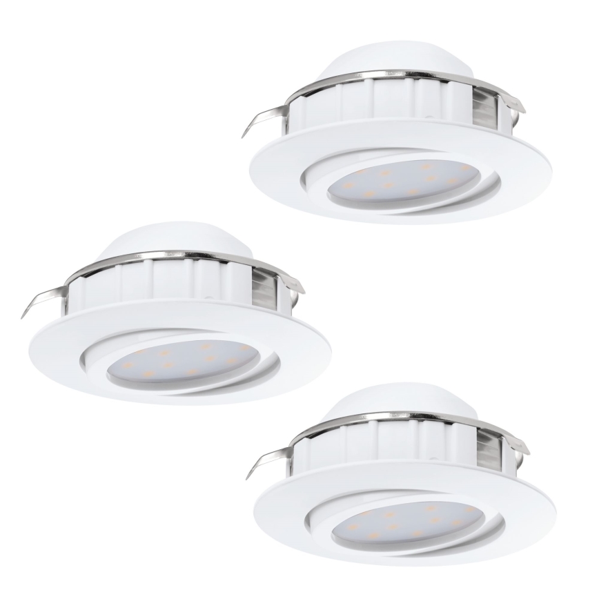 Eglo - 3-piece set of PINEDA LED recessed downlights, 4.9W/230V