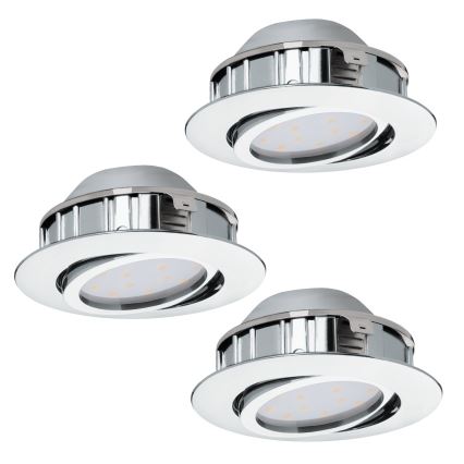 Eglo - SET of 3 PINEDA LED recessed downlights LED/4,9W/230V
