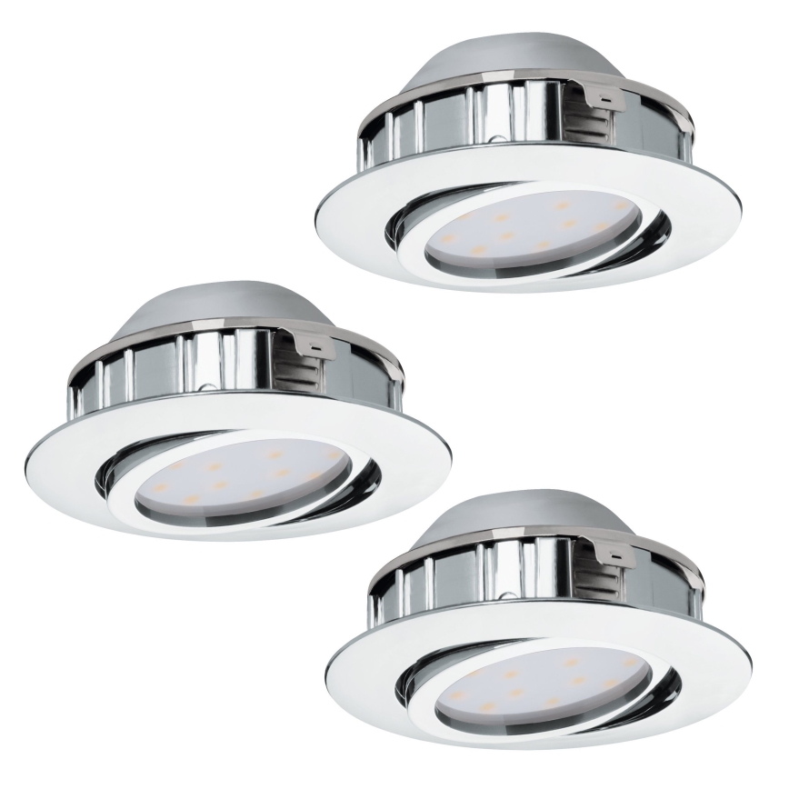 Eglo - SET of 3 PINEDA LED recessed downlights LED/4,9W/230V
