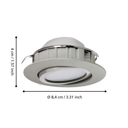 Eglo - PINEDA LED recessed downlight set (3 pcs), 4.9 W, 230 V