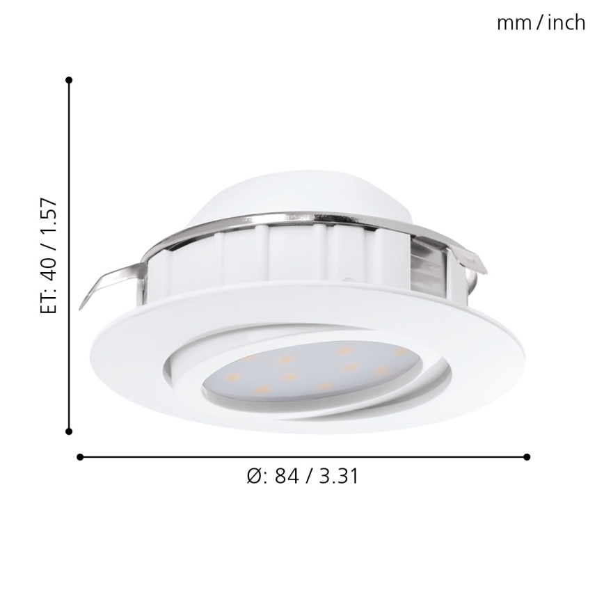 Eglo - SET 3x LED Dimmable recessed light PINEDA 1xLED/5,5W/230V