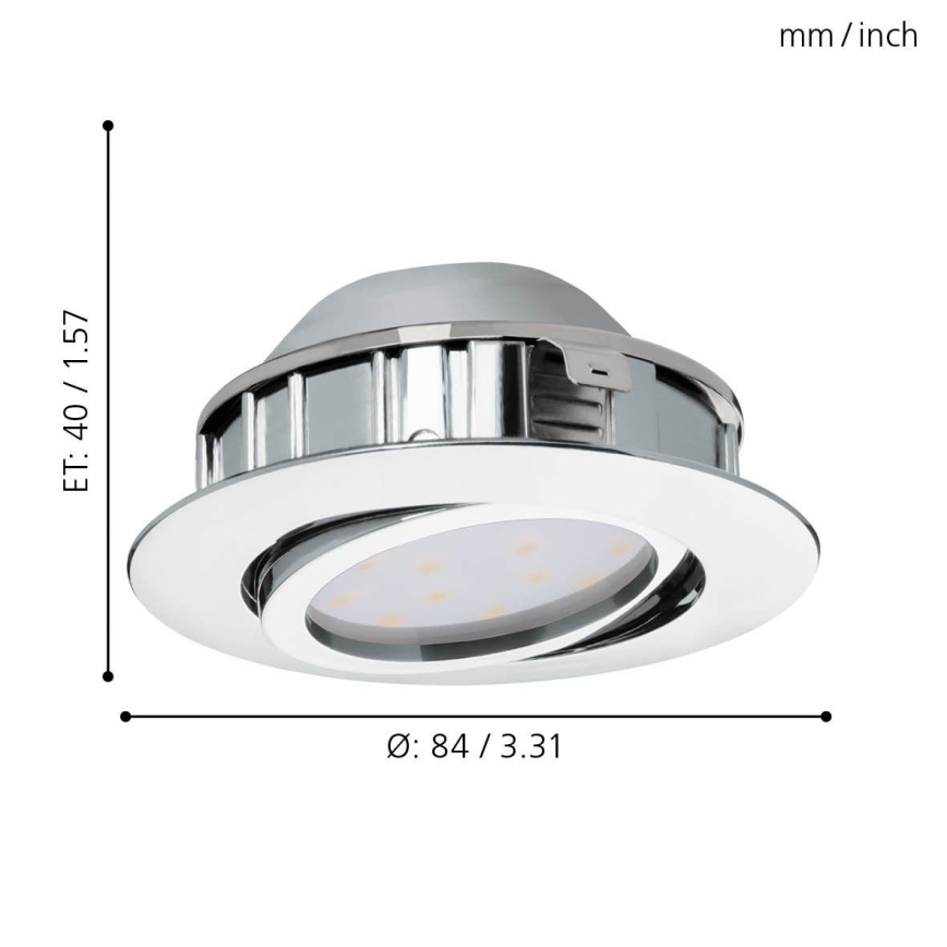 Eglo - Set of 3 Dimmable LED Recessed Downlights PINEDA LED/5.5W/230V