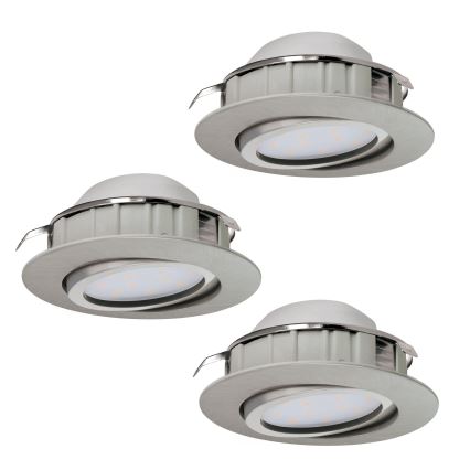 Eglo - Set of 3 PINEDA LED recessed ceiling lights, 6W, 230V