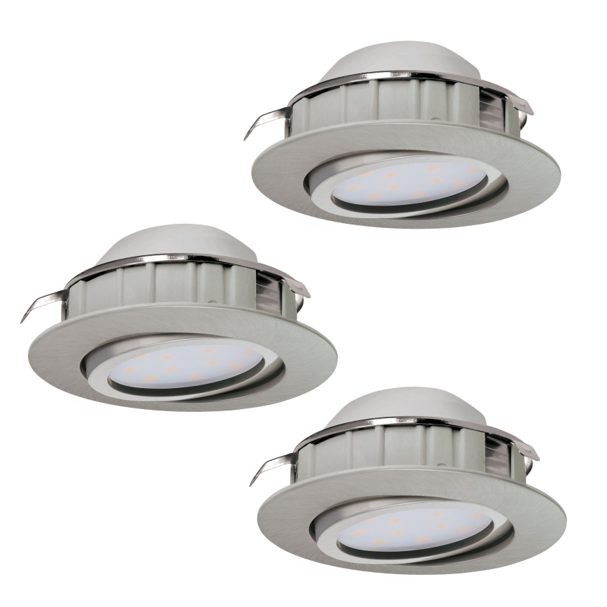 Eglo - Set of 3 PINEDA LED recessed ceiling lights, 6W, 230V