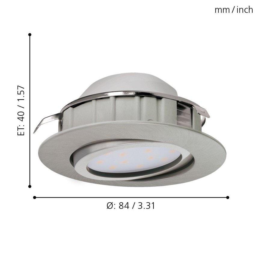 Eglo - Set of 3 PINEDA LED recessed ceiling lights, 6W, 230V