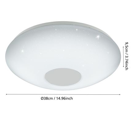Eglo 95972 - Dimmable LED ceiling light VOLTAGO 2 LED/20W/230V + remote control