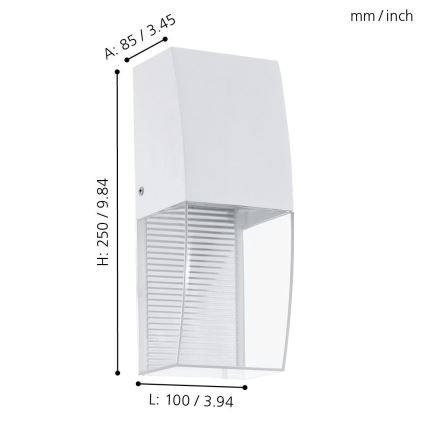 Eglo 95991 - LED outdoor wall light SERVOI LED/3.7W