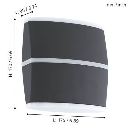 Eglo - LED outdoor wall light 2xLED/6W