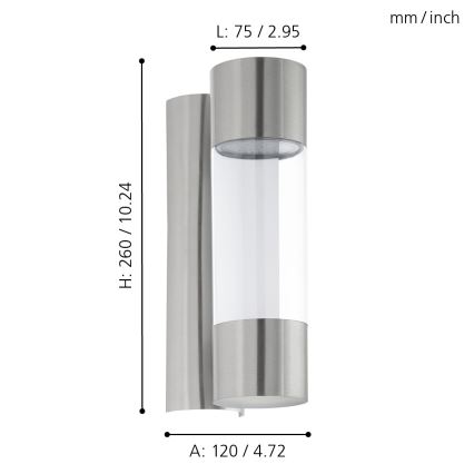 Eglo - Outdoor LED wall light 2xLED/3,7W