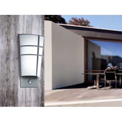 Eglo 96017 - LED Outdoor Wall Light with Sensor BREGANZO 1 2xLED/2.5W IP44