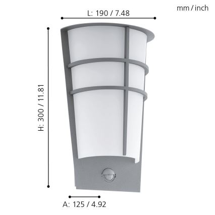 Eglo 96017 - LED Outdoor Wall Light with Sensor BREGANZO 1 2xLED/2.5W IP44