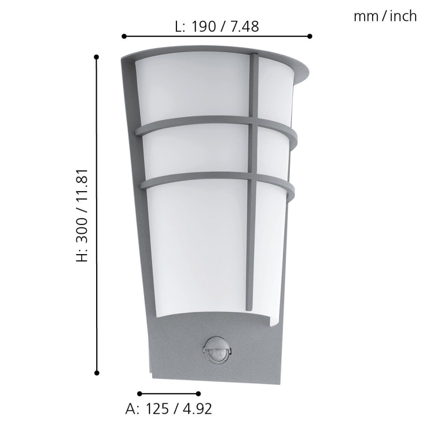 Eglo 96017 - LED Outdoor Wall Light with Sensor BREGANZO 1 2xLED/2.5W IP44