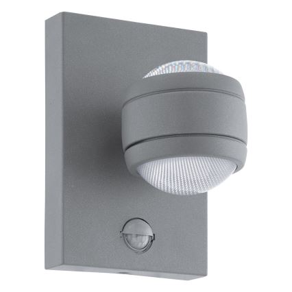 Eglo 96019 - LED Outdoor Wall Light with Sensor SESIMBA 1 2xLED/3.7W IP44