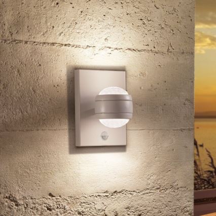Eglo 96019 - LED Outdoor Wall Light with Sensor SESIMBA 1 2xLED/3.7W IP44