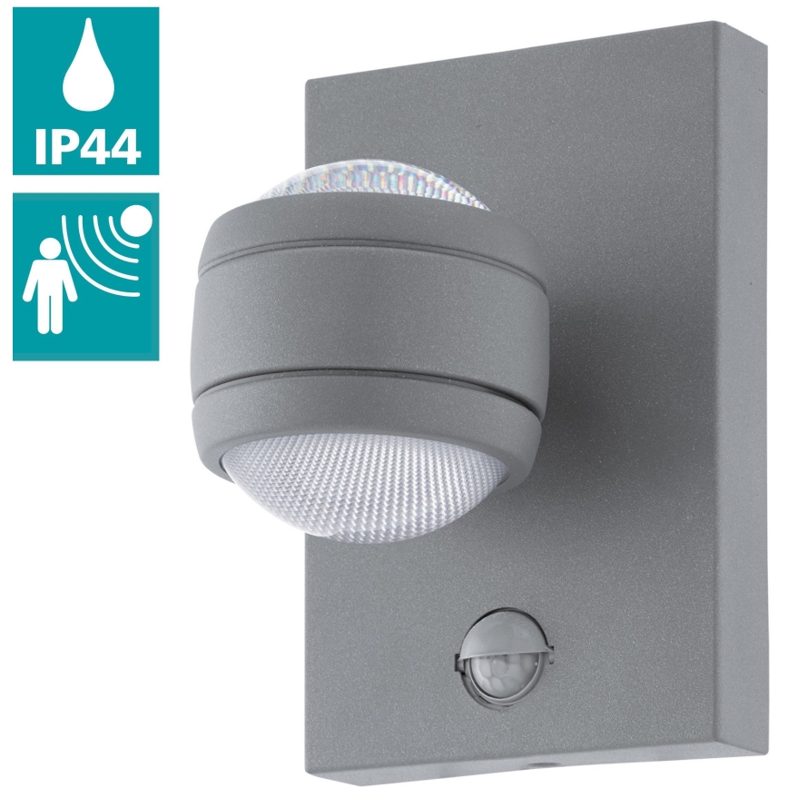 Eglo 96019 - LED Outdoor Wall Light with Sensor SESIMBA 1 2xLED/3.7W IP44