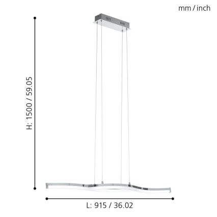 Eglo 96101 - LED chandelier LASANA 2 2xLED/10.5W/230V