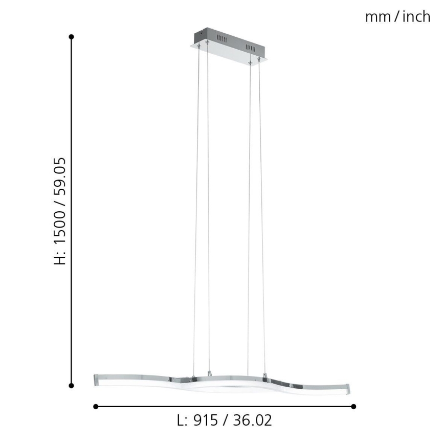 Eglo 96101 - LED chandelier LASANA 2 2xLED/10.5W/230V