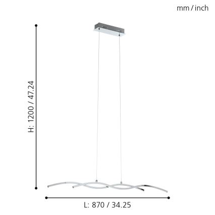 Eglo - LED chandelier 2xLED/9W/230V