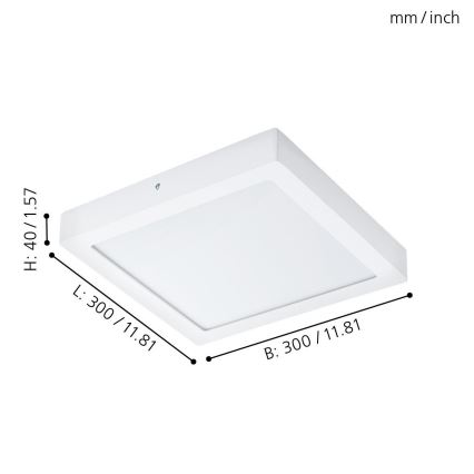 Eglo 96169 - LED Bathroom Ceiling Light FUEVA 1 LED/22W/230V IP44 30x30 cm