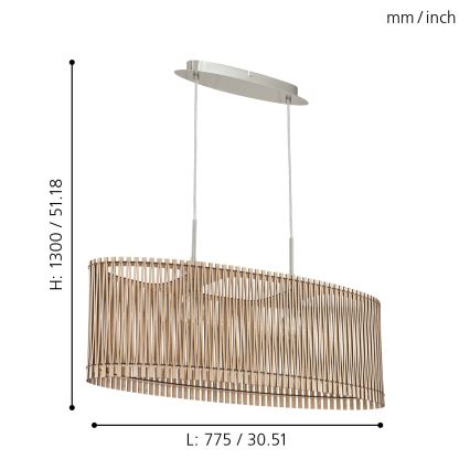 Eglo - Chandelier 2xE27/60W/230V