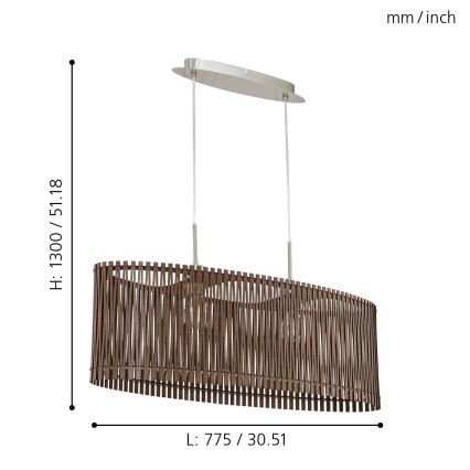 Eglo - Chandelier 2xE27/60W/230V