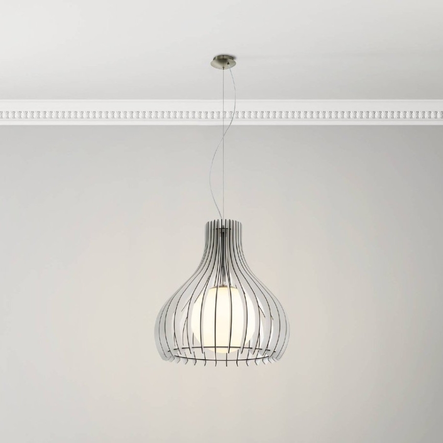 Eglo 96211 - TINDORI cable-hung pendant light 1xE27/60W/230V Ø 50 cm white