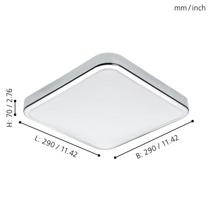 Eglo - LED Bathroom Ceiling Light LED/16W/230V IP44