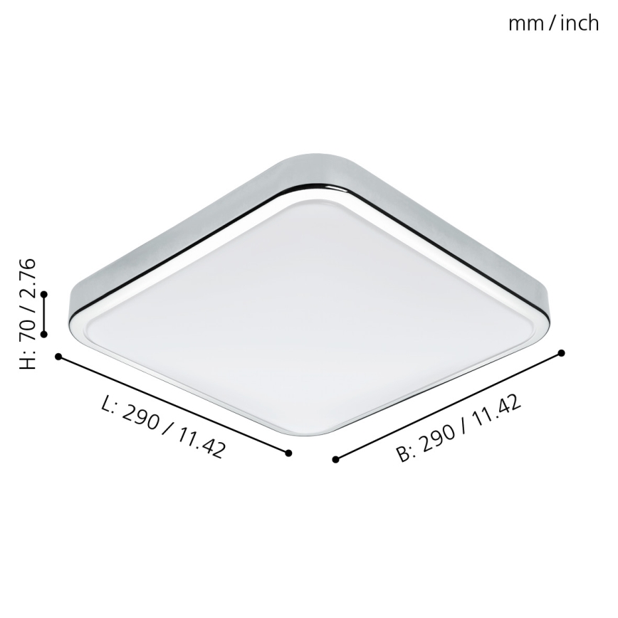 Eglo - LED Bathroom Ceiling Light LED/16W/230V IP44