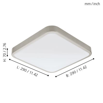 Eglo 96231 - LED Bathroom Ceiling Light MANILVA LED/16W/230V IP44