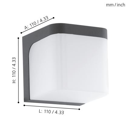 Eglo - LED Outdoor wall light LED/4,9W/230V IP44