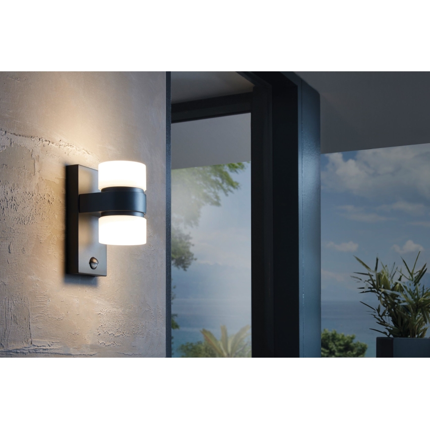 Eglo - LED outdoor wall light with a sensor 2xLED/6W