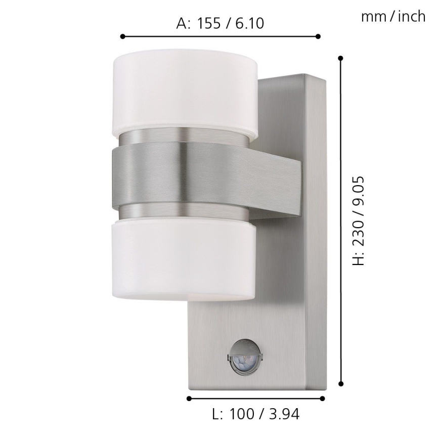 Eglo - Outdoor LED wall light with sensor 2xLED/6W