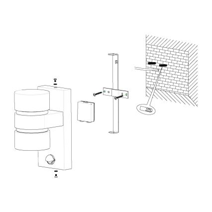 Eglo - Outdoor LED wall light with sensor 2xLED/6W