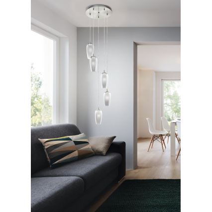 Eglo 96345 - LED Chandelier on a string FARSALA 5xG9/2.5W/230V