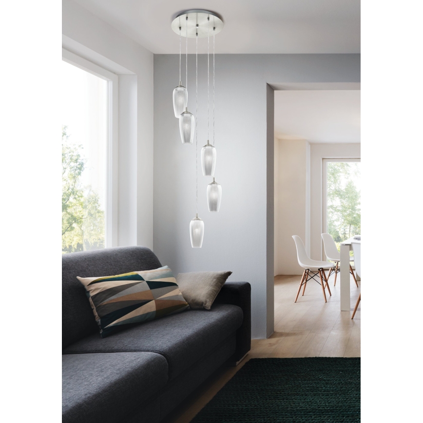 Eglo 96345 - LED Chandelier on a string FARSALA 5xG9/2.5W/230V