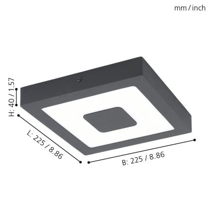 Eglo - LED outdoor ceiling light LED/16.5W/230V