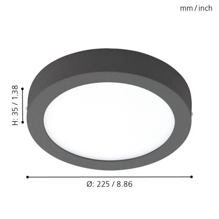 Eglo - Outdoor LED ceiling light LED/16,5W/230V