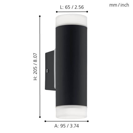 Eglo - LED outdoor wall light 2xGU10/5W