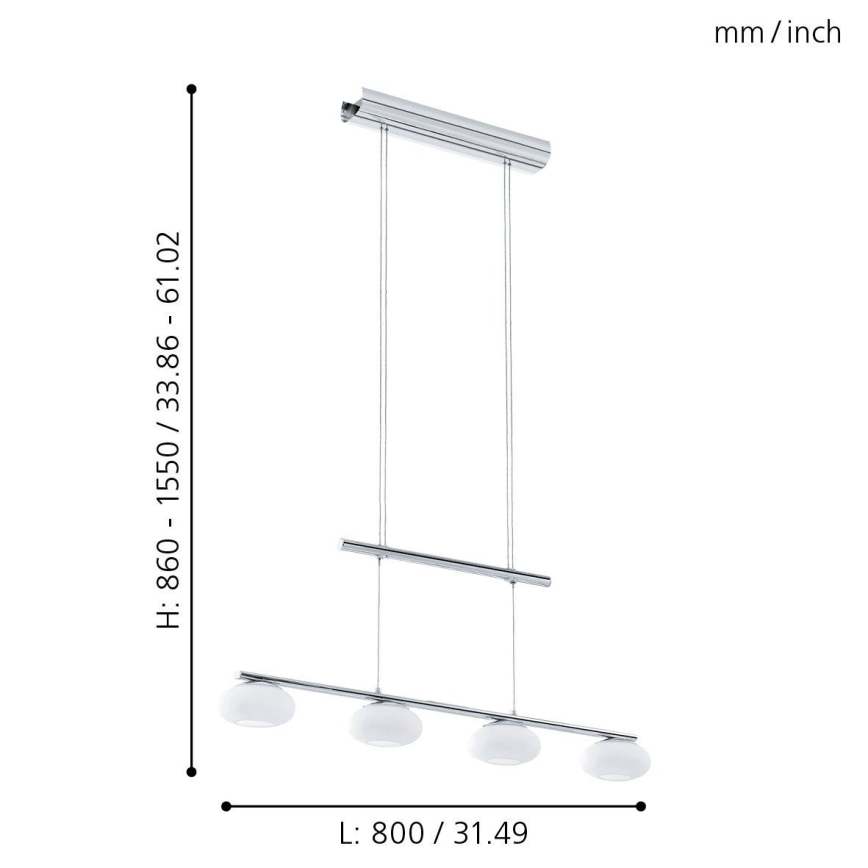 Eglo - LED Dimmable chandelier on a string 4xLED/4,5W/230V