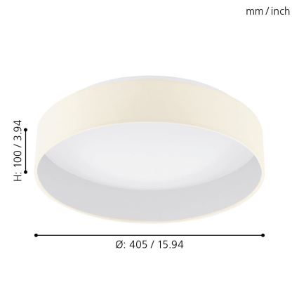 Eglo - LED Dimmable ceiling light 1xLED/18W/230V beige